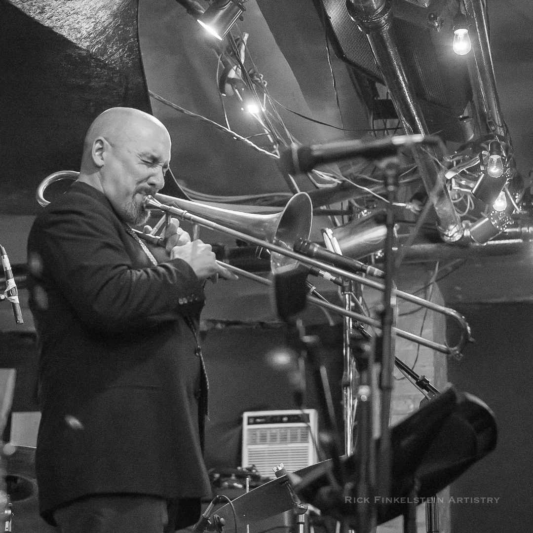 Reggie Watkins playing the trombone
